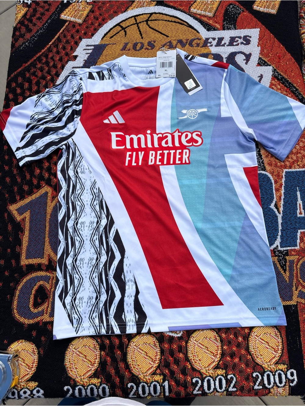 adidas Kids Arsenal Red White Black Blue Jersey